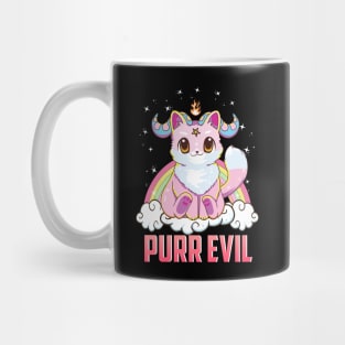 Purr Evil Satanic Cat Pun Pure Evil Goth Kitten Mug